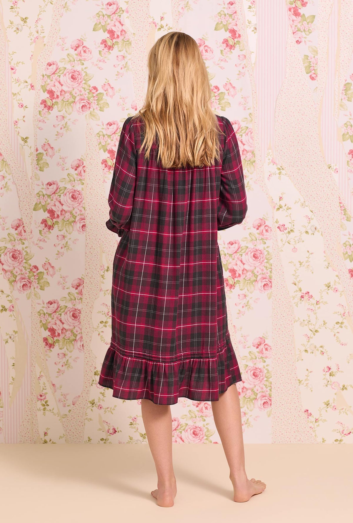 Hollyberry Plaid Cotton Rayon Flannel Waltz Nightgown