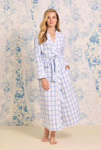 Heritage Cotton Flannel Pretty Plaid Ballet Wrap Robe