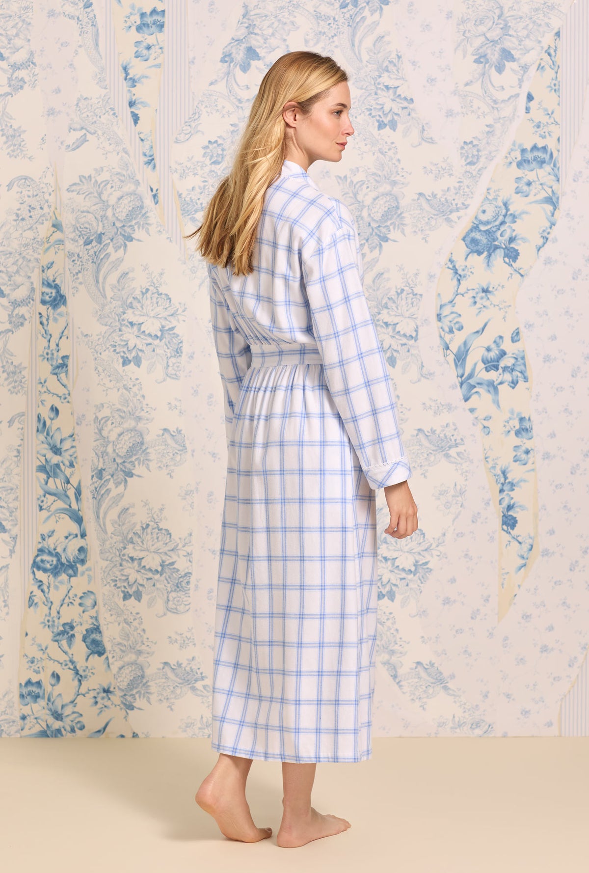 Heritage Cotton Flannel Pretty Plaid Ballet Wrap Robe