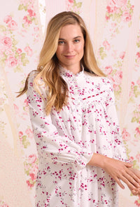 Hollyberry Floral Cotton Rayon Flannel Highneck Nightgown