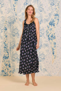 A lady wearing Winter Bouquet "Eileen" Tencel Modal Nightgown