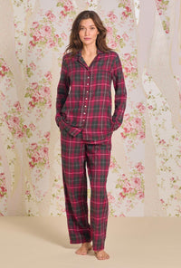 Hollyberry Plaid Cotton Rayon Flannel Classic Pajama