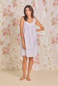 A lady wearing Wild Tulip Cotton Lawn Short Chemise