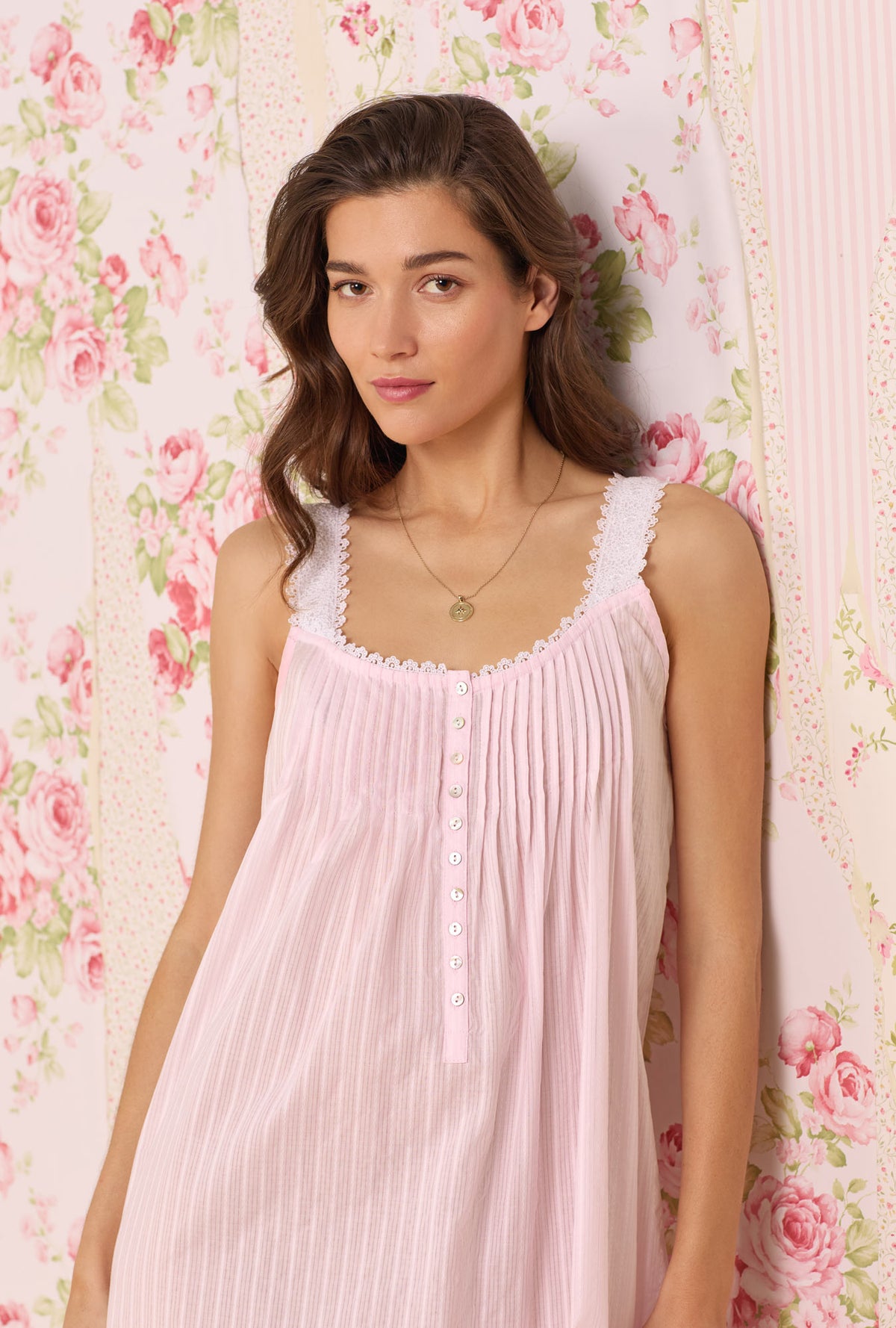 The &quot;Eileen&quot; Dobby Stripe Rose Gown