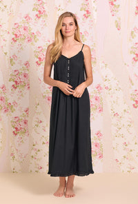 Classic Black "Elise" Cotton Nightgown