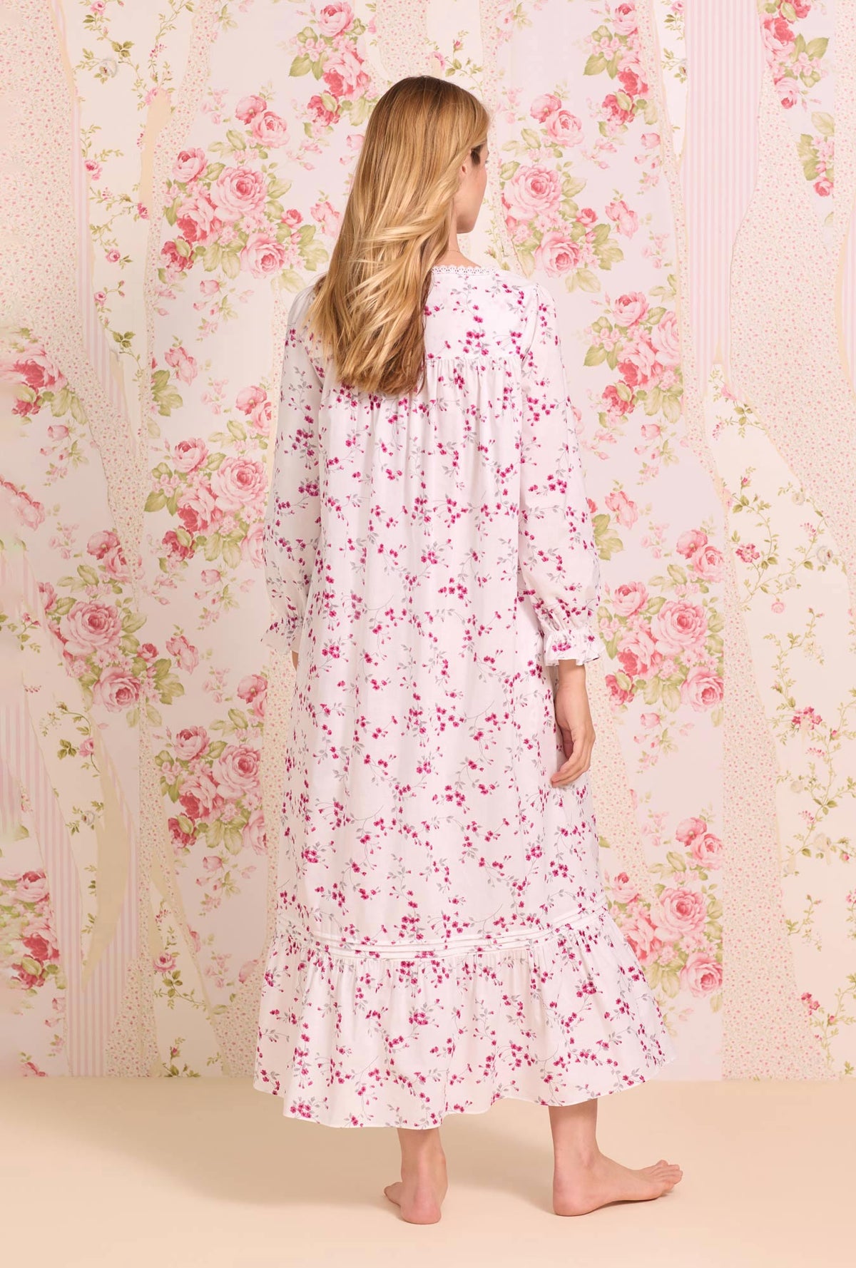 Hollyberry Floral Button Front Cotton Robe