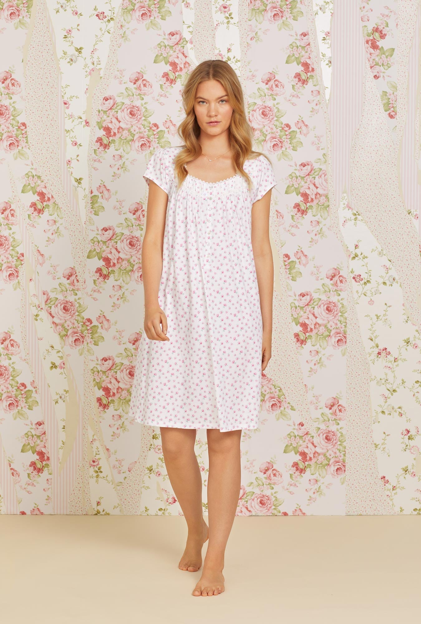 The Tabitha Calla Lily White Cotton Nightgown - Eileen West