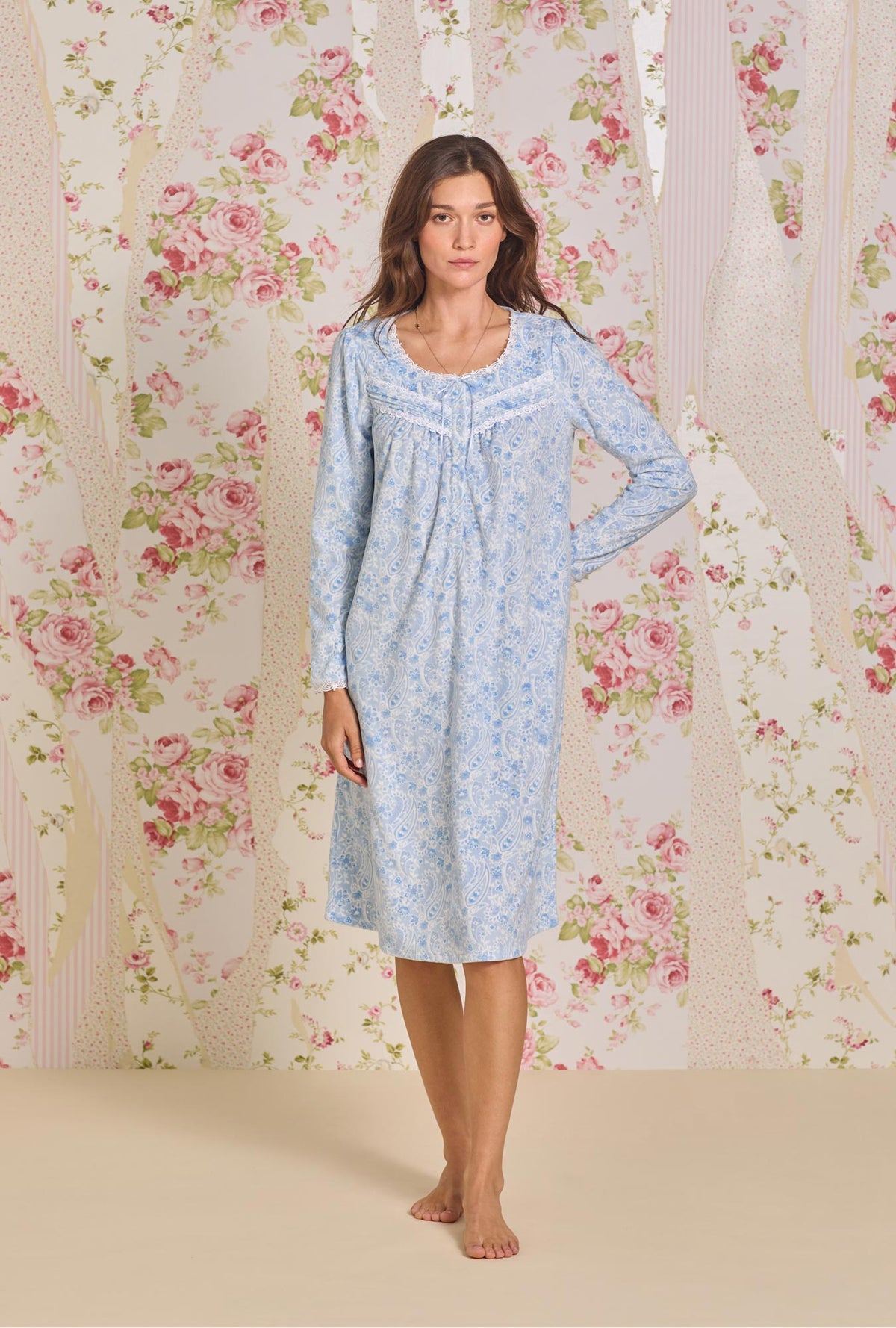 Winter Paisley Cozy Fleece Waltz Nightgown