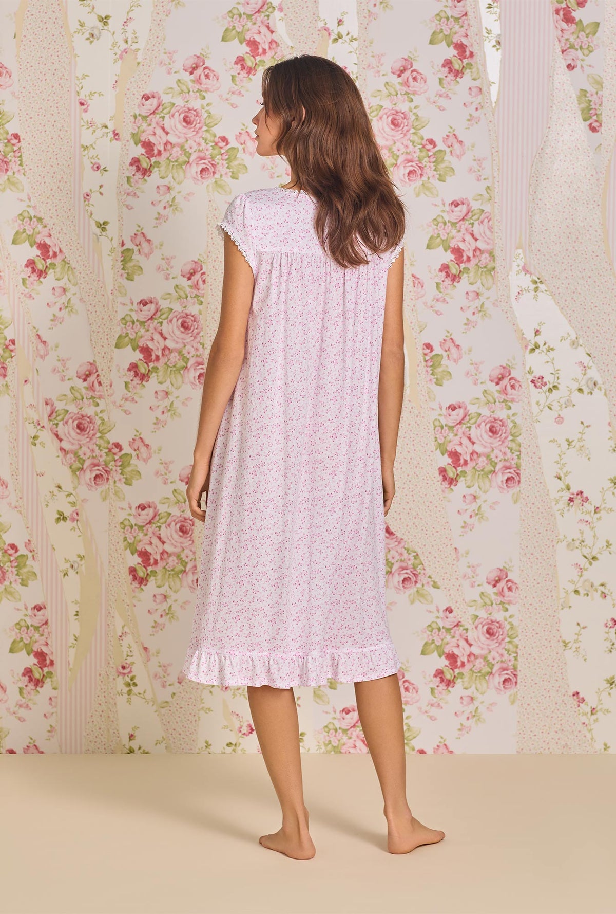 Cutesy Floral Cotton Modal Waltz Nightgown