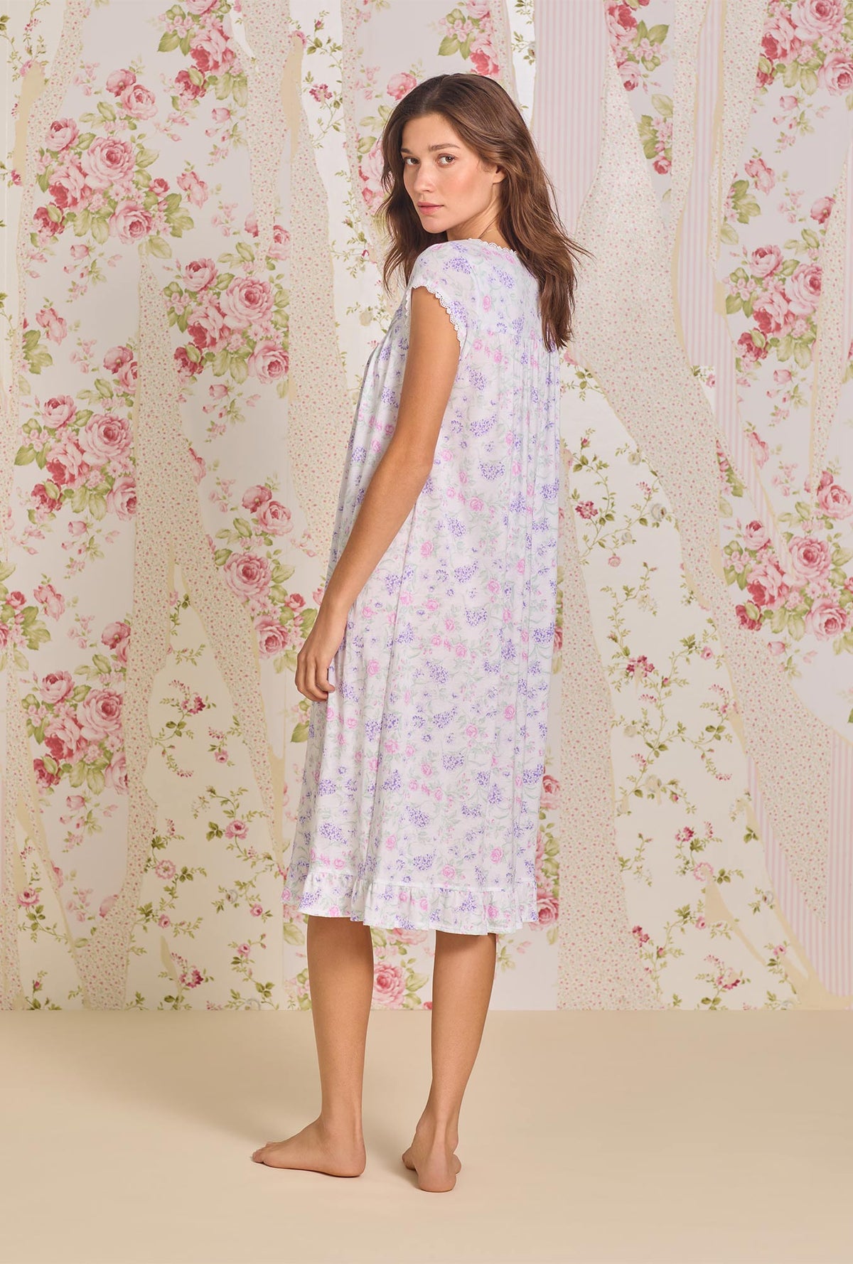 A lady wearing Mademoiselle Cotton Modal Waltz Nightgown