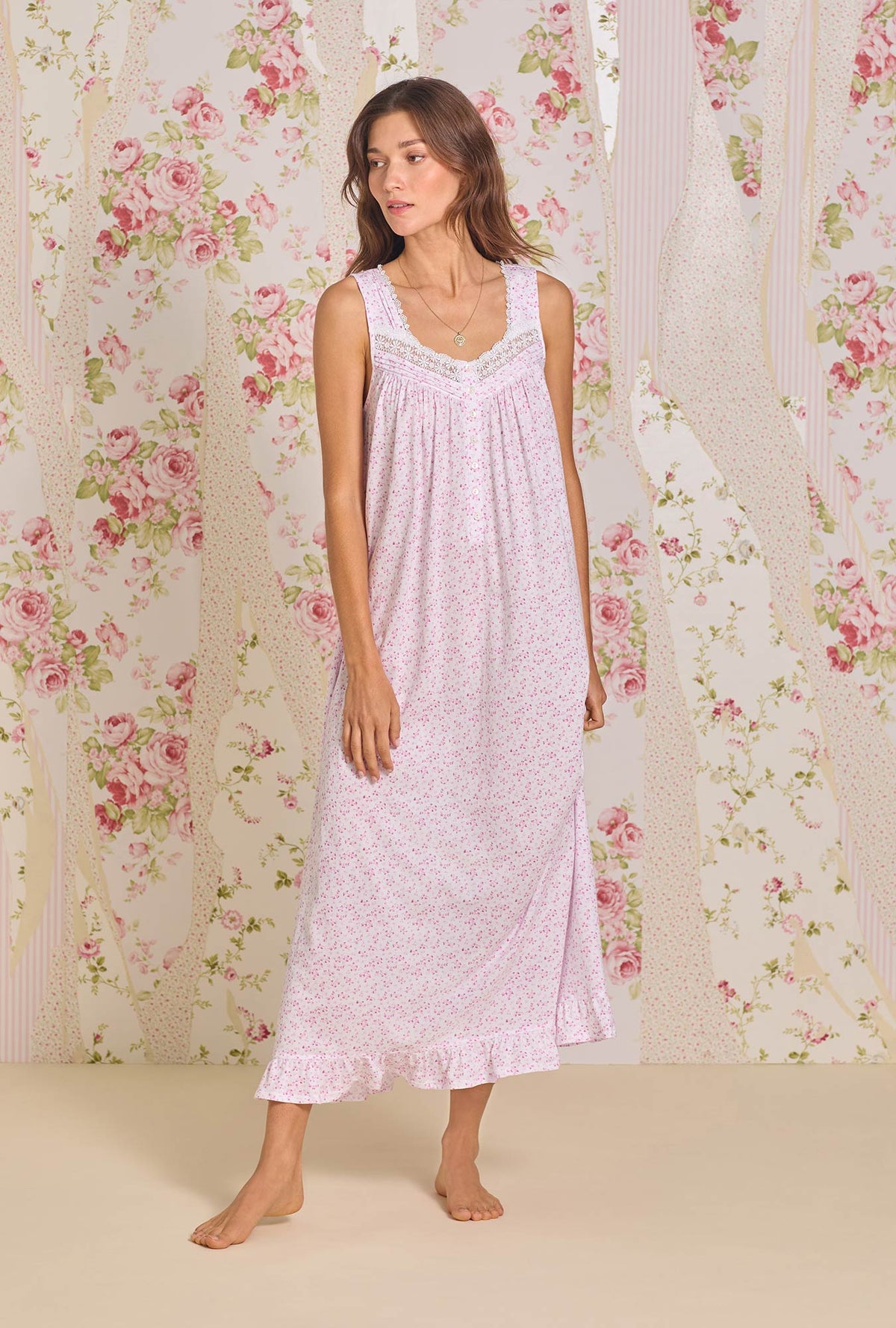 Cutesy Floral &quot;Eileen&quot; Cotton Modal Nightgown