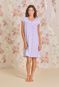 Lilac Vine Cotton Knit Short Nightgown