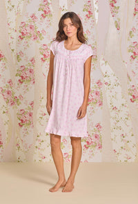 Rosebud Bliss Cotton Knit Short Nightgown