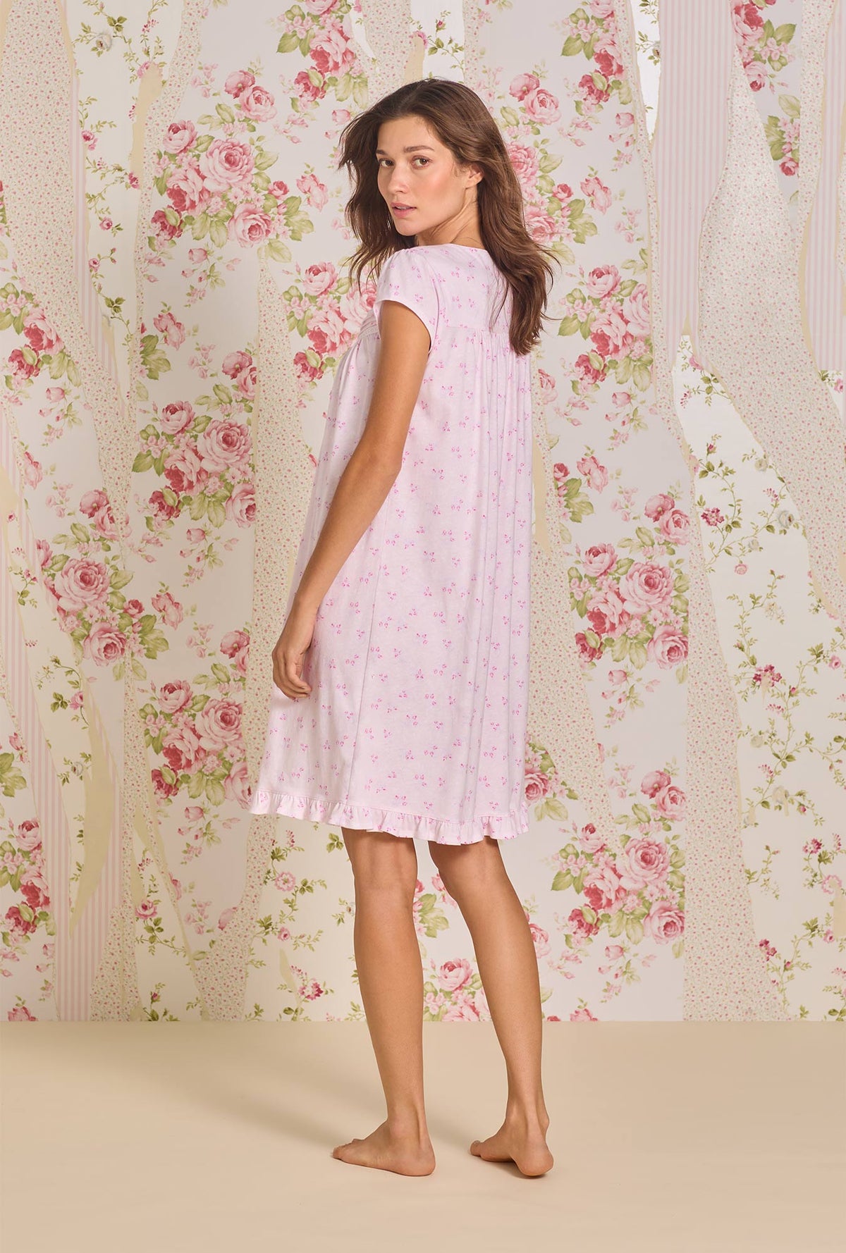 Rosebud Bliss Cotton Knit Short Nightgown