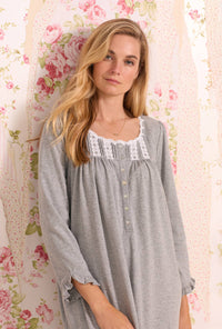 Dream Heather Grey Interlock Long Sleeve Nightgown