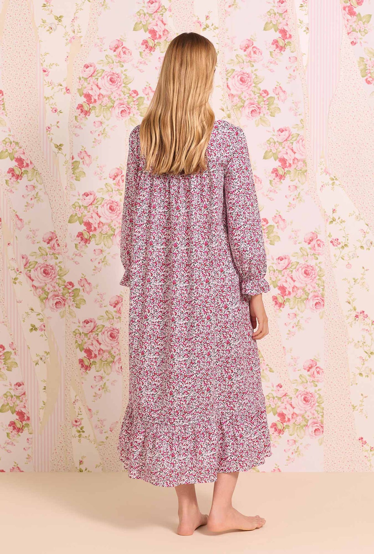 Joyous Garden Long Sleeve Cotton Nightgown