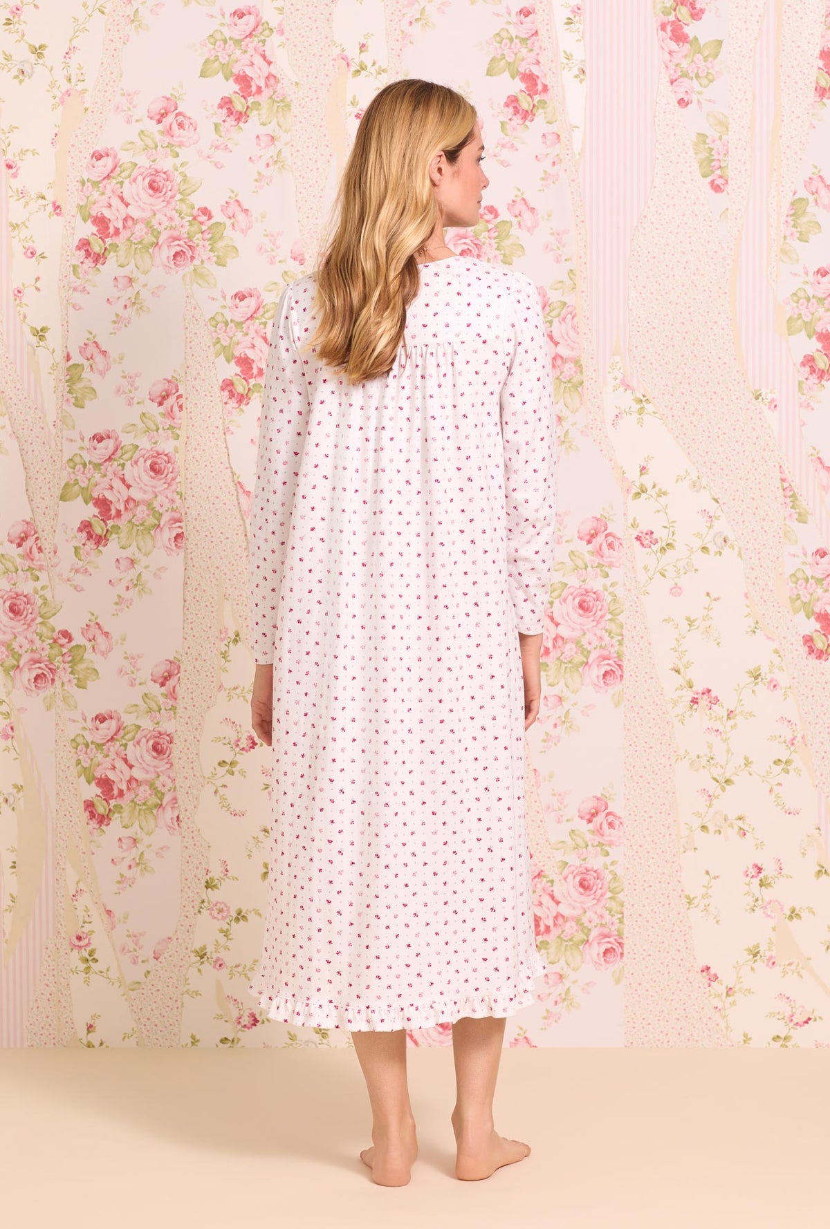 Sweetest Bud Long Cotton Knit Nightgown