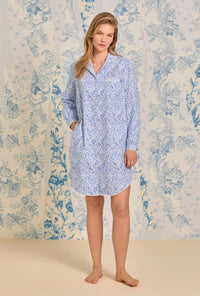 Heritage Cotton Flannel Forget Me Not Floral Nightshirt