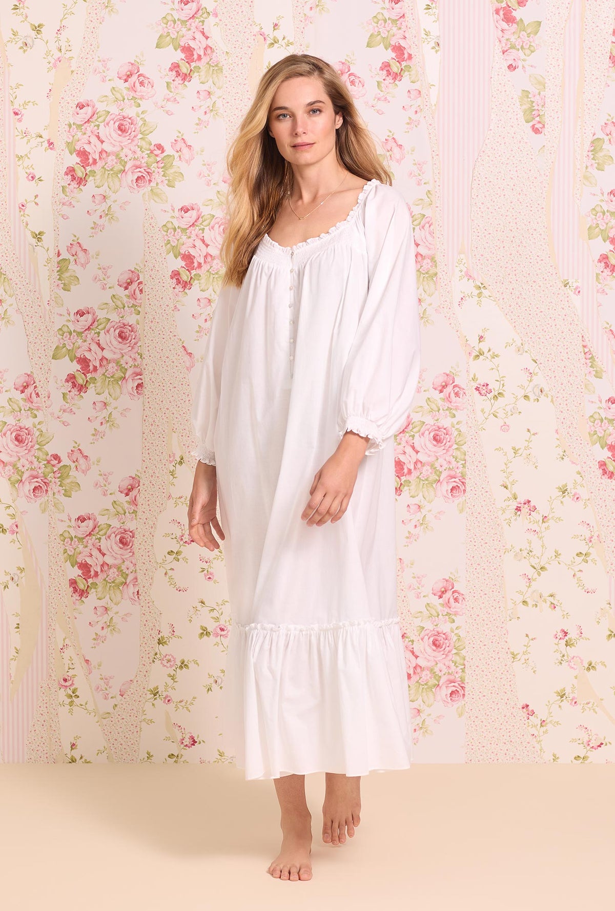 Iconic White &quot;Rebecca&quot; Ballet Cotton Nightgown