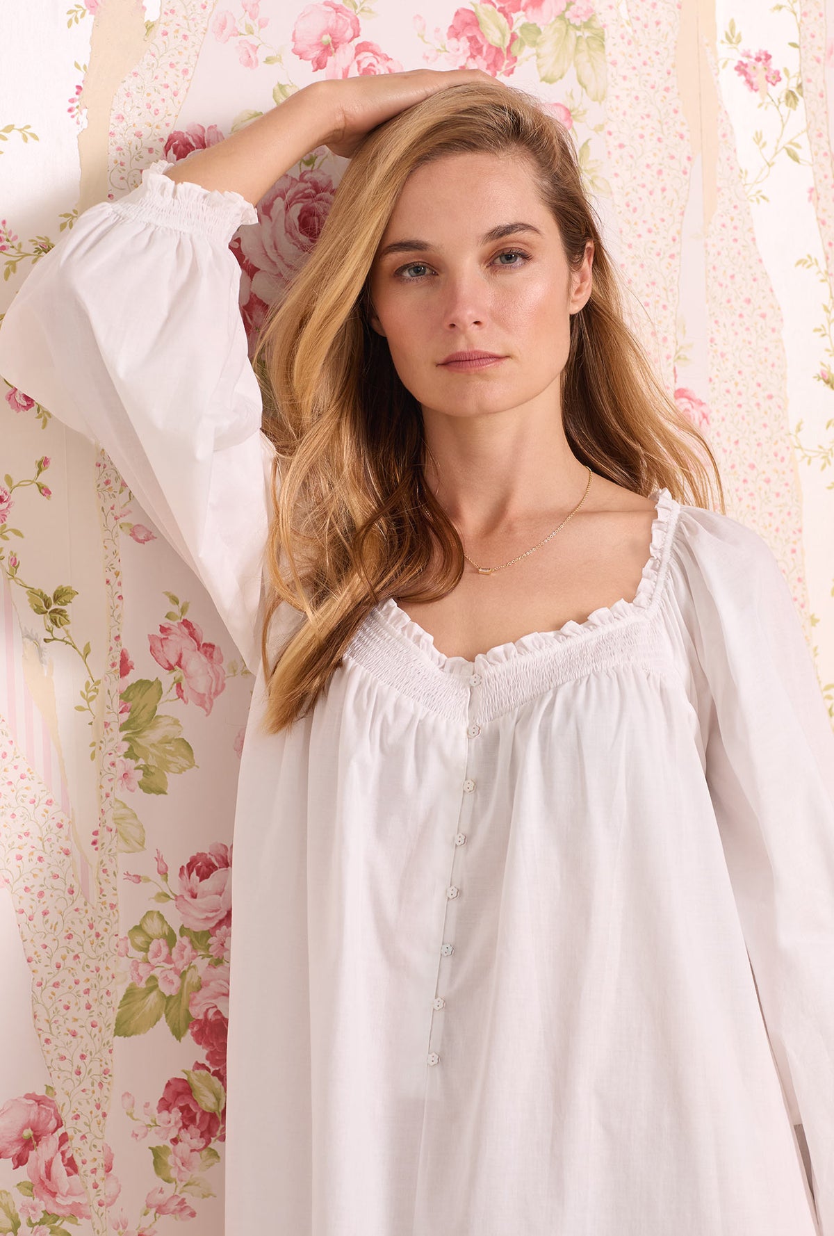 Iconic White &quot;Rebecca&quot; Ballet Cotton Nightgown