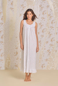 A lady wearing Angelic Rose Cotton Pointelle Ballet Nightgown