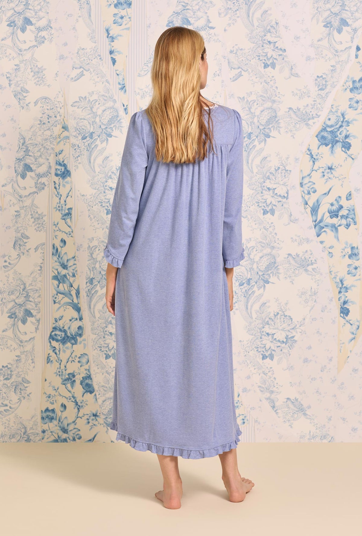 Heather Peri Long Sleeve Interlock Nightgown