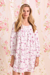 Hollyberry Floral Cotton Rayon Flannel Short Nightshirt